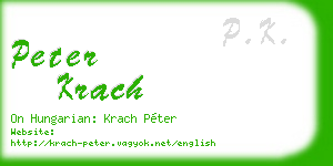 peter krach business card